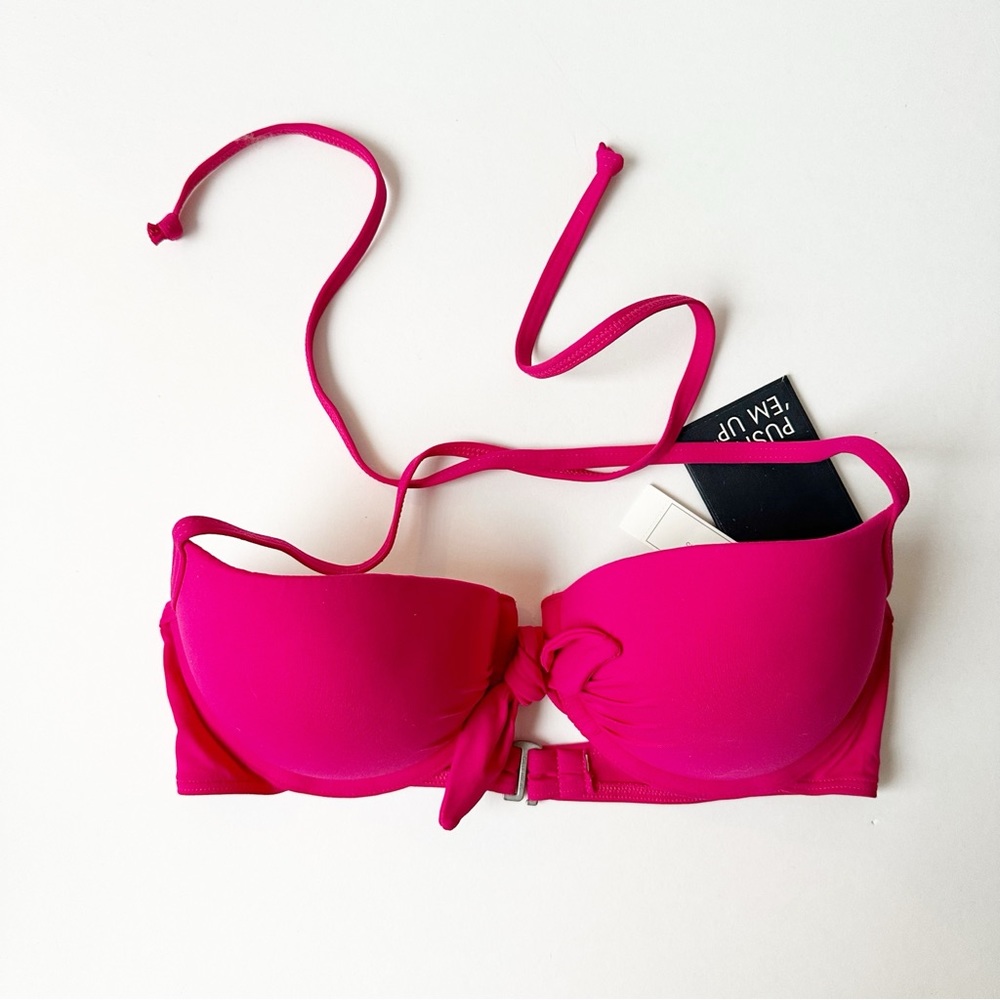 GILLY HICKS pink push em’ up swim top